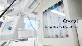  Presentation with medical anesthesia - Theme having care emergency and medical equipment background and a sky blue colored foreground