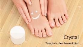  Presentation with skin care for men and women - Presentation theme enhanced with care for beautiful woman skin background and a lemonade colored foreground