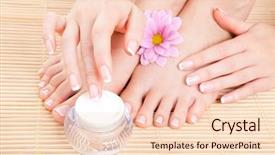  Presentation with skin care - PPT theme consisting of care for beautiful woman skin background and a lemonade colored foreground