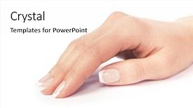  Presentation with nails - PPT theme enhanced with care for sensuality woman nails background and a sky blue colored foreground