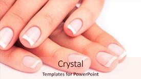  Presentation with finger nail - Slides having care for sensuality woman nails background and a lemonade colored foreground