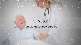  Presentation with care elderly - Theme enhanced with care giver - composite image of doctor helping background and a  colored foreground