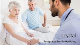  Presentation with nurse - Amazing slides having care giver - handsome nurse holding hand backdrop and a light blue colored foreground