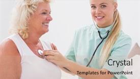  Presentation with audit nursing home - Colorful presentation theme enhanced with care giver - home nurse examining a smiling backdrop and a  colored foreground