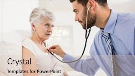  Presentation with nurse care - Cool new presentation theme with care giver - home nurse listening to chest backdrop and a  colored foreground