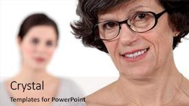  Presentation with studio analoge tapes - Colorful slide set enhanced with care giver - mother and daughter in studio backdrop and a lemonade colored foreground