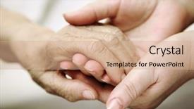  Presentation with helping hands - Cool new presentation with helping hands nursing - help concept backdrop and a coral colored foreground