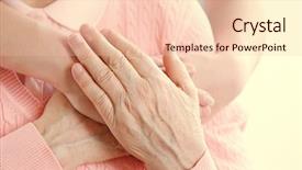  Presentation with holding hands old young - Audience pleasing PPT theme consisting of care grandmother - old and young holding hands backdrop and a lemonade colored foreground