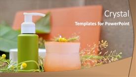  Presentation with herb - Presentation design consisting of care-herbal-products-with-camomile background and a coral colored foreground