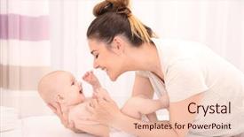  Presentation with mother baby clipart - PPT theme having healthcare change - mother and her baby background and a  colored foreground