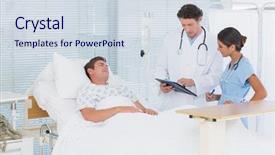  Presentation with patient care - Cool new slides with care of patient in hospital backdrop and a sky blue colored foreground