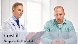  Presentation with health care - Amazing slide deck having care people and prostate cancer backdrop and a lemonade colored foreground