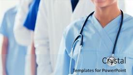  Presentation with medic - Theme featuring care profession people and medic background and a light blue colored foreground