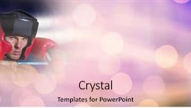  Presentation with sparkling lights - Amazing slide set having care transitions - boxer fighter man with sparkling backdrop and a  colored foreground
