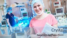  Presentation with intensive care unit - PPT theme having care unit for newborn baby background and a light blue colored foreground