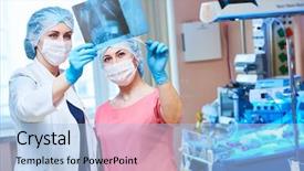  Presentation with baby intensive care - Beautiful theme featuring care unit for newborn baby backdrop and a light blue colored foreground