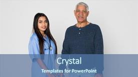  Presentation with elderly care - Audience pleasing PPT theme consisting of care worker helping an elderly backdrop and a ocean colored foreground