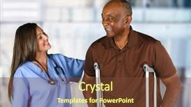  Presentation with elderly care - PPT layouts having care worker helping an elderly background and a tawny brown colored foreground