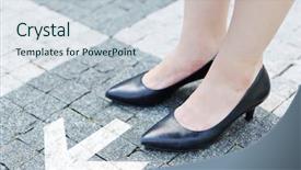  Presentation with decision - PPT theme featuring career change - arrow as concept for success background and a lemonade colored foreground