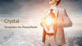  Presentation with a hero - Beautiful theme featuring career change - he is hero backdrop and a lemonade colored foreground