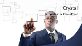  Presentation with action button - Amazing theme having young fashion woman with a suitcase backdrop and a gray colored foreground