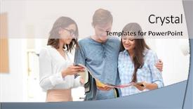  Presentation with couple - Theme enhanced with career choices - beautiful young couple talking background and a lemonade colored foreground