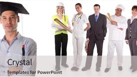  Presentation with future - Cool new presentation design with career choices - graduate university student choosing future backdrop and a light gray colored foreground