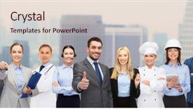  Presentation with career - Amazing presentation having career choices - people profession qualification employment backdrop and a lemonade colored foreground