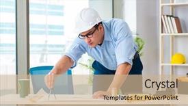  Presentation with foundation engineering construction - Cool new theme with career compass - construction engineer working on new backdrop and a coral colored foreground