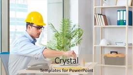  Presentation with foundation engineering construction - Amazing slide deck having career compass - construction engineer working on new backdrop and a soft green colored foreground