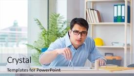  Presentation with project - Colorful presentation theme enhanced with career compass - construction engineer working on new backdrop and a light blue colored foreground