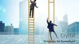  Presentation with business competition - PPT layouts consisting of career-competition-in-business-environment background and a light blue colored foreground