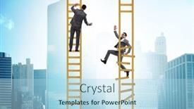  Presentation with business competition - Audience pleasing presentation theme consisting of career-competition-in-business-environment backdrop and a light blue colored foreground