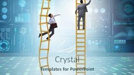  Presentation with business competition - Presentation featuring career-competition-in-business-environment background and a light blue colored foreground