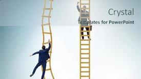  Presentation with business competition - Presentation theme having career-competition-in-business-environment background and a lemonade colored foreground