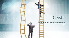  Presentation with business competition - Beautiful PPT theme featuring career-competition-in-business-environment backdrop and a sky blue colored foreground