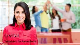  Presentation with industrial psychology employee engagement technical - Slide deck enhanced with career excellence - portrait of young confident asian background and a red colored foreground