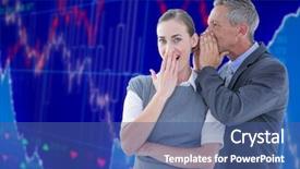  Presentation with businessman standing on maze - Slide deck with career flow chart - digital composite of businessman standing background and a  colored foreground