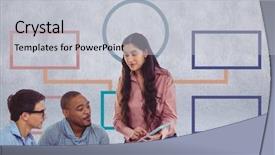  Presentation with mind map diagram - Cool new PPT layouts with career flow chart - digital composite of group meeting backdrop and a light gray colored foreground