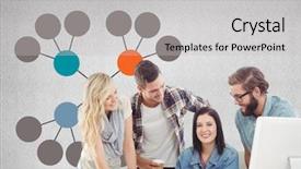  Presentation with mind map diagram - Amazing presentation theme having career flow chart - group meeting with mind map backdrop and a light gray colored foreground