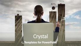  Presentation with cigar - Cool new presentation theme with career flow chart - rear view of businesswoman examining backdrop and a gray colored foreground