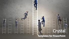  Presentation with competition - Cool new presentation theme with competition concept with businessman beating backdrop and a gray colored foreground