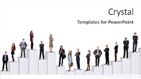  Presentation with diagram - Slide deck having career growth - business people team and diagram background and a white colored foreground