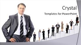  Presentation with diagram - Cool new presentation theme with career growth - business people team and diagram backdrop and a white colored foreground