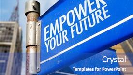  Presentation with empower - PPT theme with career growth - empower your future written background and a teal colored foreground