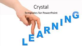  Presentation with career growth - Audience pleasing presentation consisting of career growth - hand and stairs learning isolated backdrop and a sky blue colored foreground