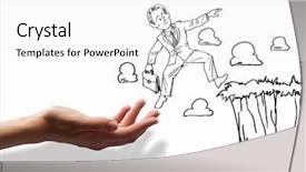  Presentation with career growth - Presentation theme consisting of career growth - hand drawing image of businessman background and a white colored foreground