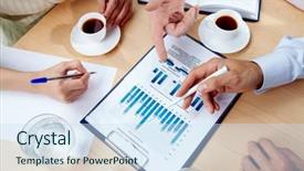  Presentation with growth human - Slide deck featuring career growth - image of human hands background and a sky blue colored foreground