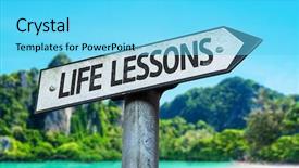  Presentation with career growth - Slide set having career growth - life lessons sign background and a light blue colored foreground