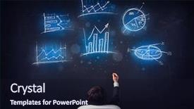  Presentation with office chair - Amazing presentation design having career growth - young businessman sitting in office backdrop and a  colored foreground